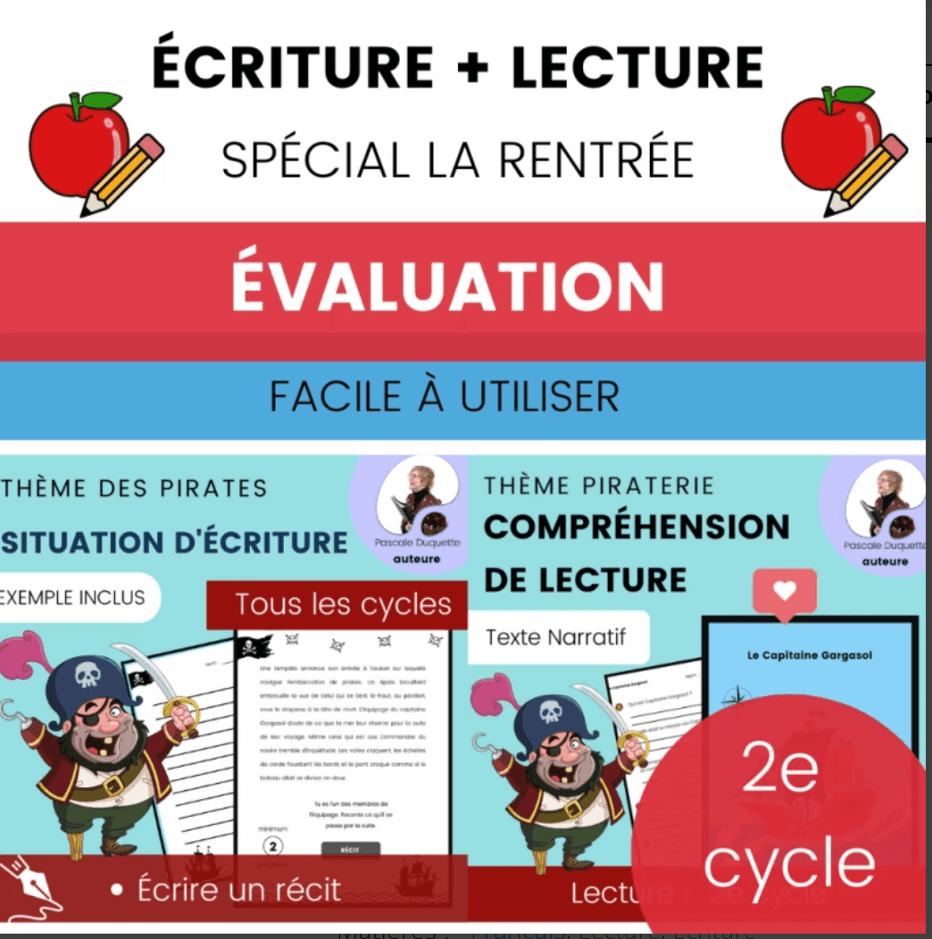 Ensemble lecture + écriture – rentrée 2e cycle (4e année)