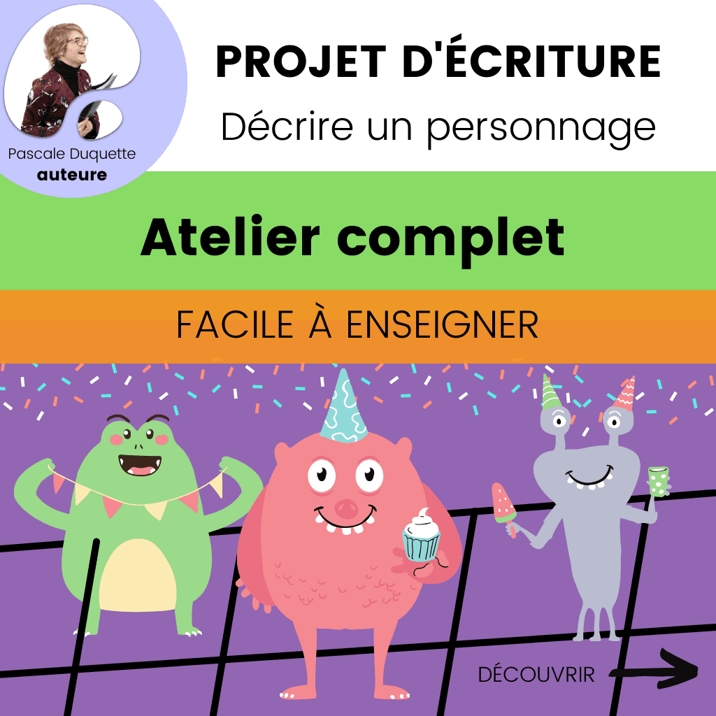 activité d'écriture décrire un personnage monstre