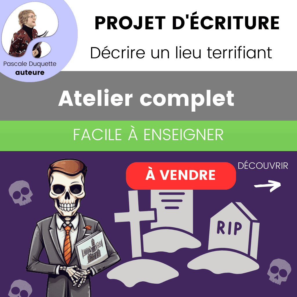 Activité d'écriture décrire un lieu Halloween