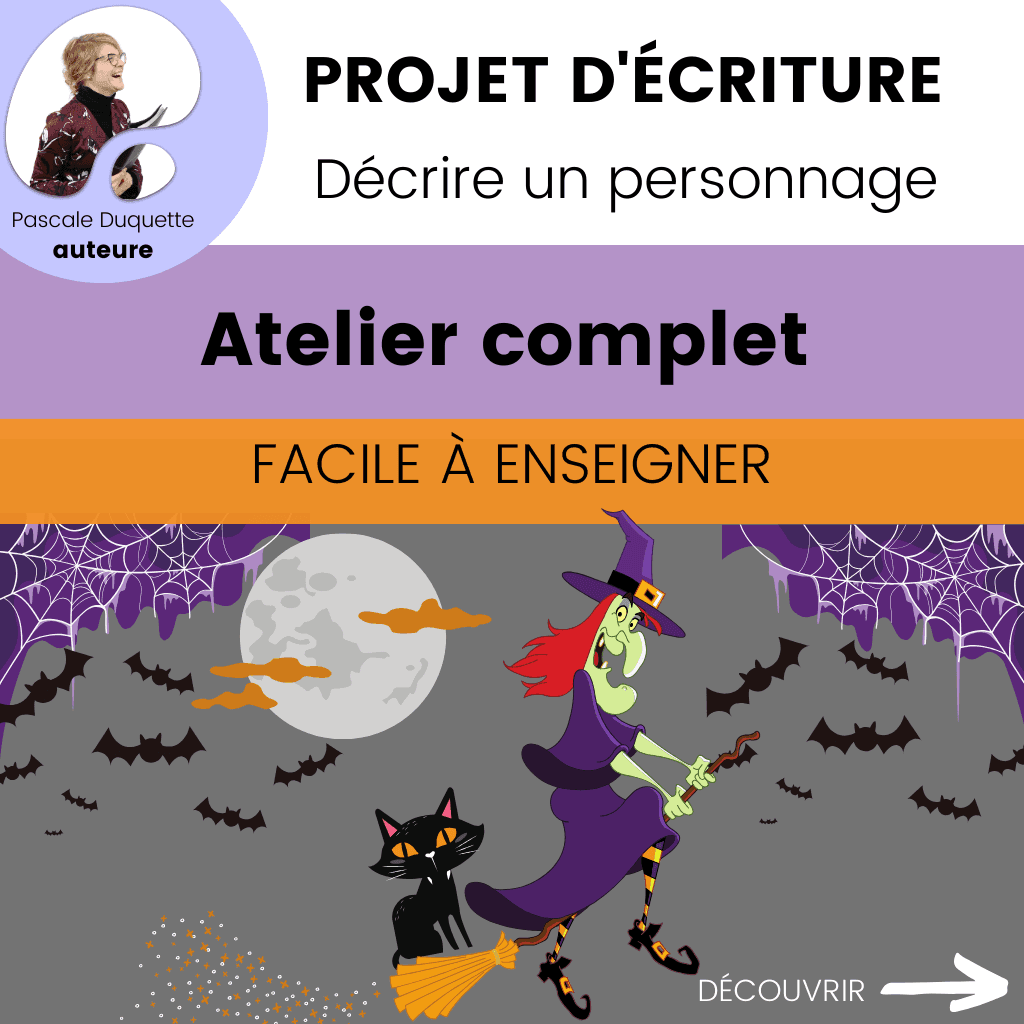 Activité d'écriture décrire personnage Halloween