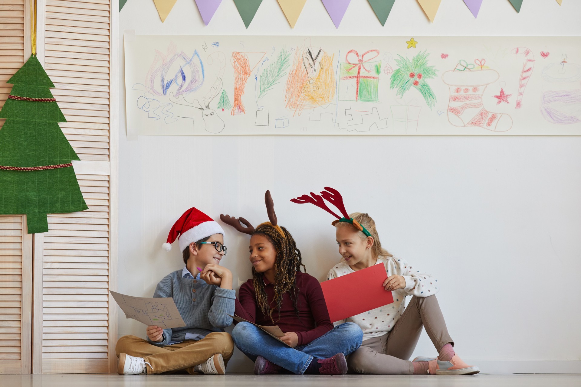 Kids Enjoying Christmas in School